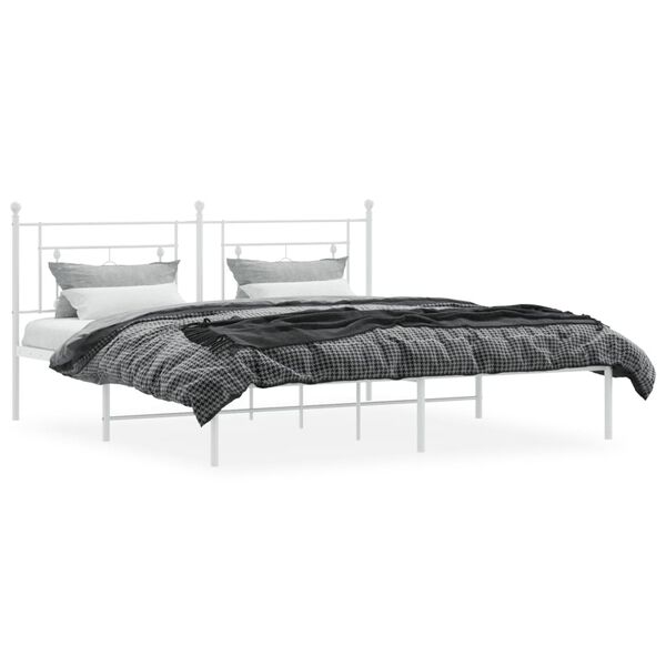 vidaXL Bettgestell mit Kopfteil Metall Wei&szlig; 180x200 cm