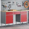 vidaXL Werkbank 3 pcs Rot 150 x 55 x 85 cm Holzwerkstoff und Stahl