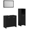 vidaXL Badezimmerm&ouml;bel-Set 3 stk. Schwarz Eichen-Optik 30 x 30 x 95 cm