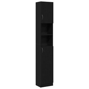 vidaXL Badschrank Schwarz Eichen-Optik 32x25,5x190 cm Holzwerkstoff