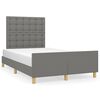 vidaXL Bettgestell ohne Matratze Dunkelgrau 120x190 cm Stoff