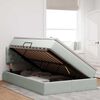 vidaXL Bett mit Stauraum und LED mit LED Hellgrau 120 x 200 cm Samt
