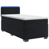 vidaXL Boxspringbett mit Matratze und LED Schwarz 100 x 200 cm Samt