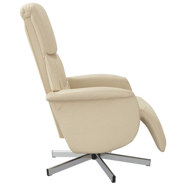 vidaXL Relaxsessel mit Fu&szlig;teil Creme Stoff