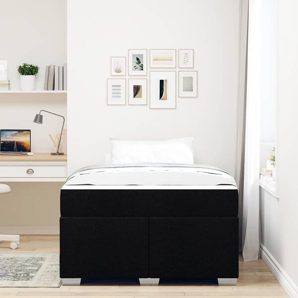 vidaXL Bettrahmen mit Matratze Schwarz 120 x 200 cm Stoff