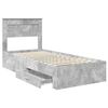 vidaXL Bettrahmen mit Kopfteil Beton Grau 90 x 200 cm Holzwerkstoff
