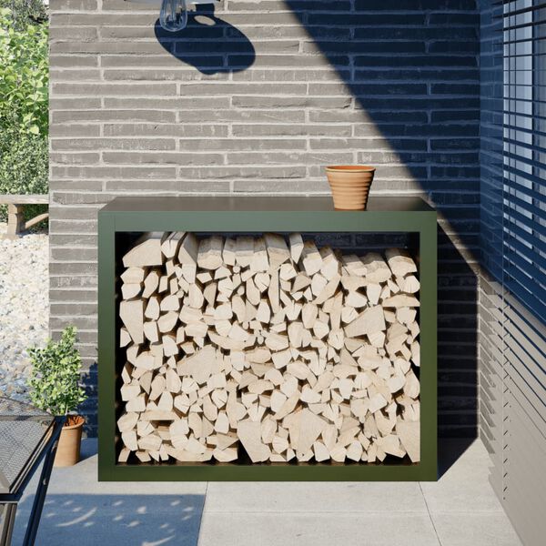 vidaXL Brennholzregal Gr&uuml;n 100x40x80 cm Stahl