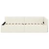 vidaXL Eckbettgestell Creme 80 cm x 200 cm SamtundSperrholz