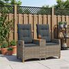 vidaXL Liegebank mit Tisch Grau und Dunkelgrau 126 x 65 x 112 cm