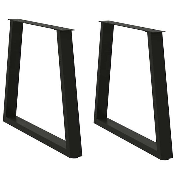 vidaXL Esstisch Beine V-Form 2 St&uuml;ck Schwarz 70x(72-73,3) cm Stahl