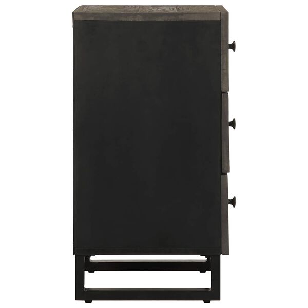 vidaXL Nachttisch Schwarz 50x33x62 cm Massivholz Mango