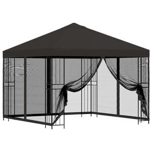 vidaXL Garten Pavillon mit Seitenw&auml;nden 3 x 3 m Anthrazit
