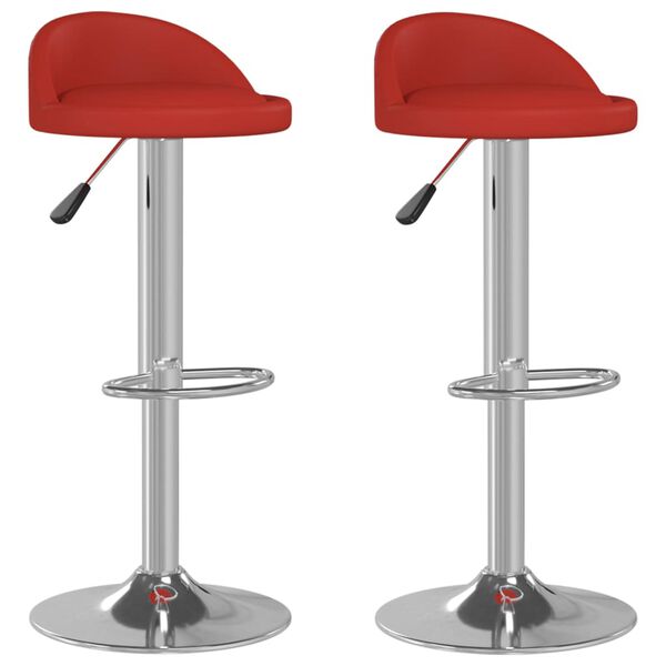 vidaXL Barhocker 2 Stk. Weinrot Kunstleder