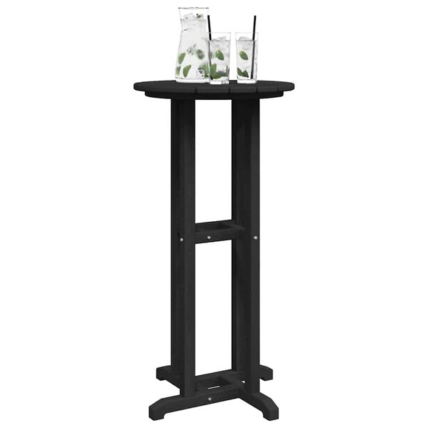 vidaXL Bartisch Schwarz 55 x 55 x 107 cm Polyethylen