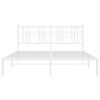 vidaXL Bettgestell mit Kopfteil Metall Wei&szlig; 160x200 cm