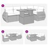 vidaXL 6-tlg. Garten-Sofagarnitur mit Kissen Grau Poly Rattan