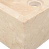 vidaXL Waschtisch Massivholz Teak mit Waschbecken Marmor Creme
