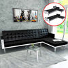 vidaXL Schlafsofa L-Form Kunstleder Schwarz