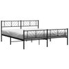 vidaXL Bettgestell mit Kopf- und Fu&szlig;teil Metall Schwarz 200x200 cm