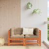 vidaXL Gartenecksofa Massives Kiefernholz Wachsbraun