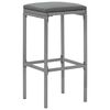 vidaXL 9-tlg. Gartenbar-Set mit Kissen Grau Poly Rattan