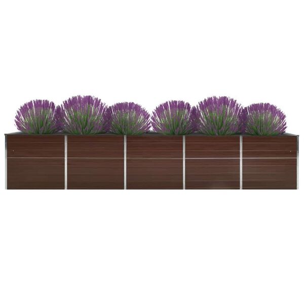 vidaXL Garten-Hochbeet Verzinkter Stahl 400x80x45 cm Braun
