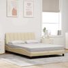 vidaXL Bettgestell ohne Matratze "Hanko" Creme 140x190 cm Stoff