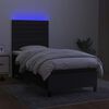 vidaXL Boxspringbett mit Matratze & LED Schwarz 90x190 cm Stoff