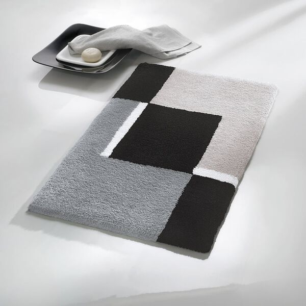 Kleine Wolke Badteppich Dakota Platinum 55x65 cm Grau und Schwarz