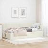 vidaXL Eckbettgestell mit Kopfteil Creme 90 cm x 200 cm Samt