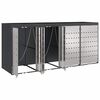 vidaXL Wagenm&uuml;llbeh&auml;lter f&uuml;r 4 Beh&auml;lter 272 x 77,5 x 121,5 cm Stahl