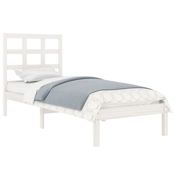 vidaXL Massivholzbett Wei&szlig; 75x190 cm