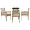 vidaXL Garten Essgruppe 5 pcs Beige Poly Rattan