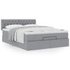 vidaXL Ottoman-Bett mit Matratze Hellgrau 140x200 cm Stoff