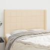 vidaXL Kopfteil mit Ohren Creme 147x16x118/128 cm Stoff