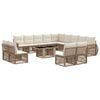 vidaXL Gartensofa-set 14 stk. Beige und Cremewei&szlig; Poly-Rattan
