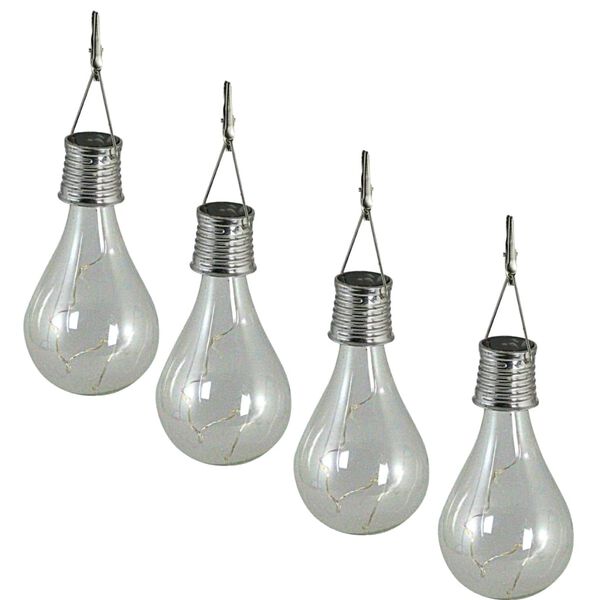 Luxform Solar LED Garten Party-Lichterkette 4 Stk. Transparent 95420