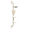 vidaXL Kratzbaum mit Kratzs&auml;ule Wandmontage Creme 187 cm