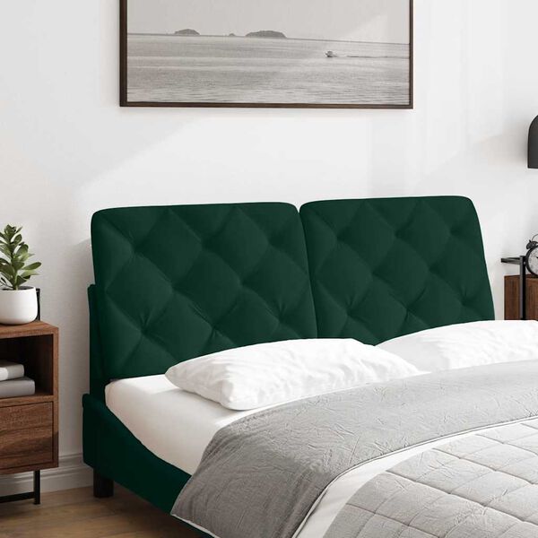 vidaXL Kopfteil-Kissen Dunkelgr&uuml;n 120 cm Samt