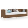 vidaXL Tagesbett mit Matratze USB Braun Stoff 90x200 cm