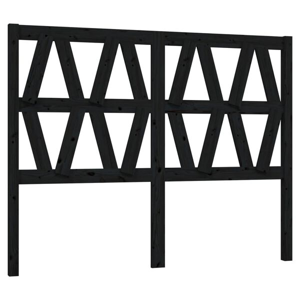 vidaXL Kopfteil Schwarz 126x4x100 cm Massivholz Kiefer