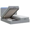 vidaXL Ottoman-Bett mit Matratze und LED Hellgrau 160 x 200 cm Stoff