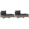 vidaXL 8-tlg. Garten-Lounge-Set mit Kissen Grau Poly Rattan