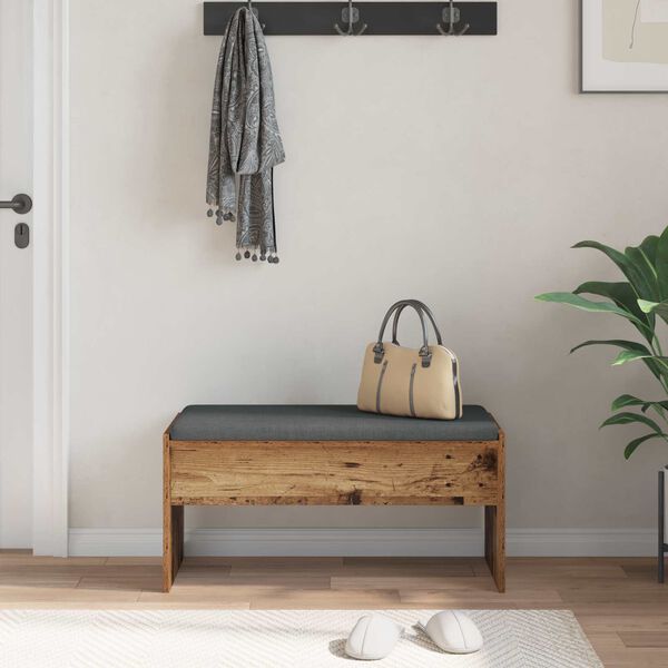 vidaXL Flurbank mit Kissen Altholz 83 x 38 x 40 cm