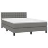 vidaXL Boxspringbett mit Matratze Dunkelgrau 140x200 cm Stoff