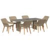 vidaXL Garten Essgruppe 7 stk. Beige Poly-Rattan