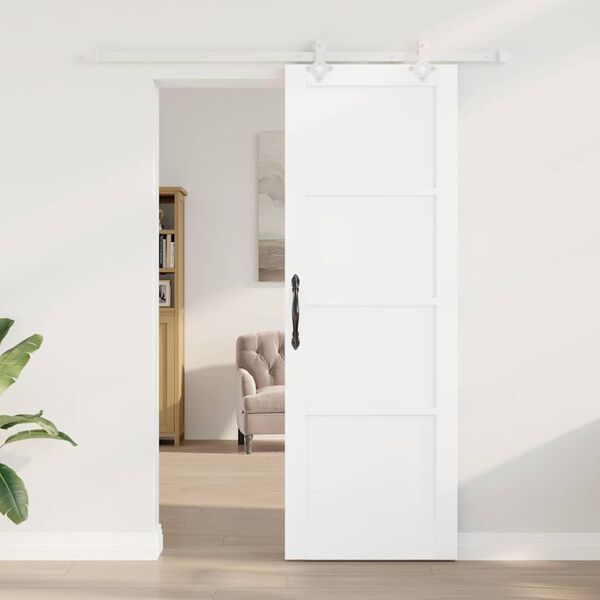 vidaXL Schiebet&uuml;r Wei&szlig; 73,5 x 211 cm Massives Kiefernholz