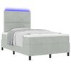 vidaXL LED Boxspringbett mit Matratze Hellgrau 120 x 200 cm Stoff