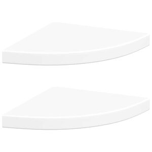 vidaXL Schwebende Eckregale 2 Stk. Wei&szlig; 35x35x3,8 cm MDF