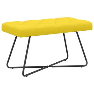 vidaXL Bank mit Knopfheftung Hellgelb 80 x 40 x 46 cm Stoff